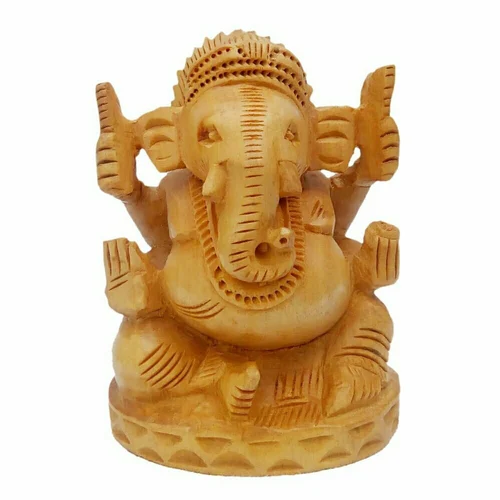 Wooden Ganesha Idol 8cm