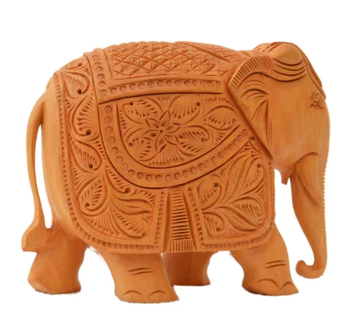 Wooden Carved Elephant Statue