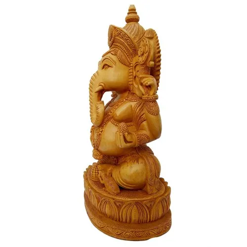 Wooden Carving Ganesh Statue