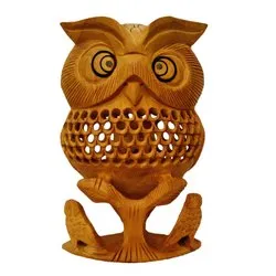 Wooden Owl Statue